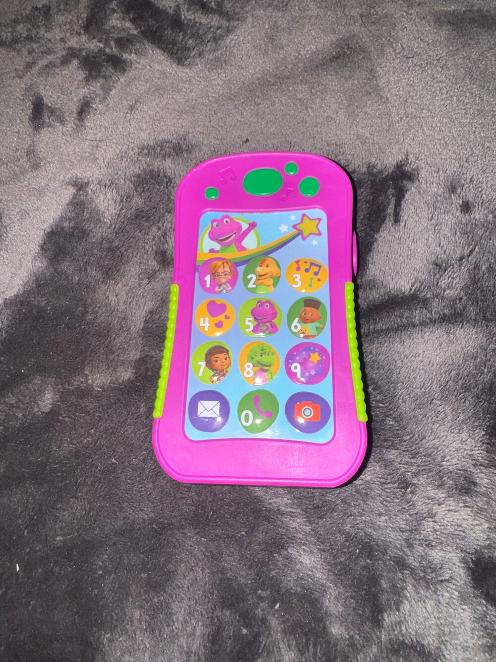 Mattel Hey Barney Phone Toy Pink Green Interactive Buttons